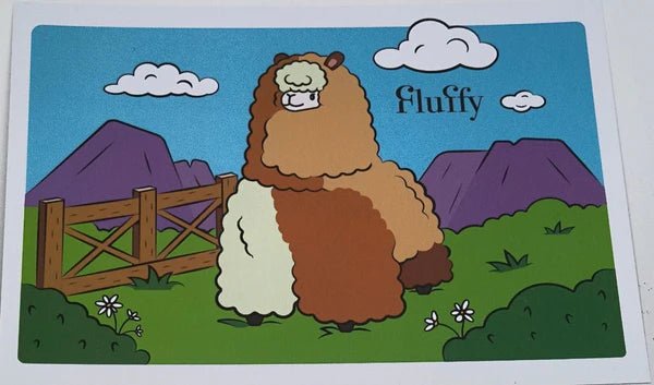 Листівка Альпака на фермі 